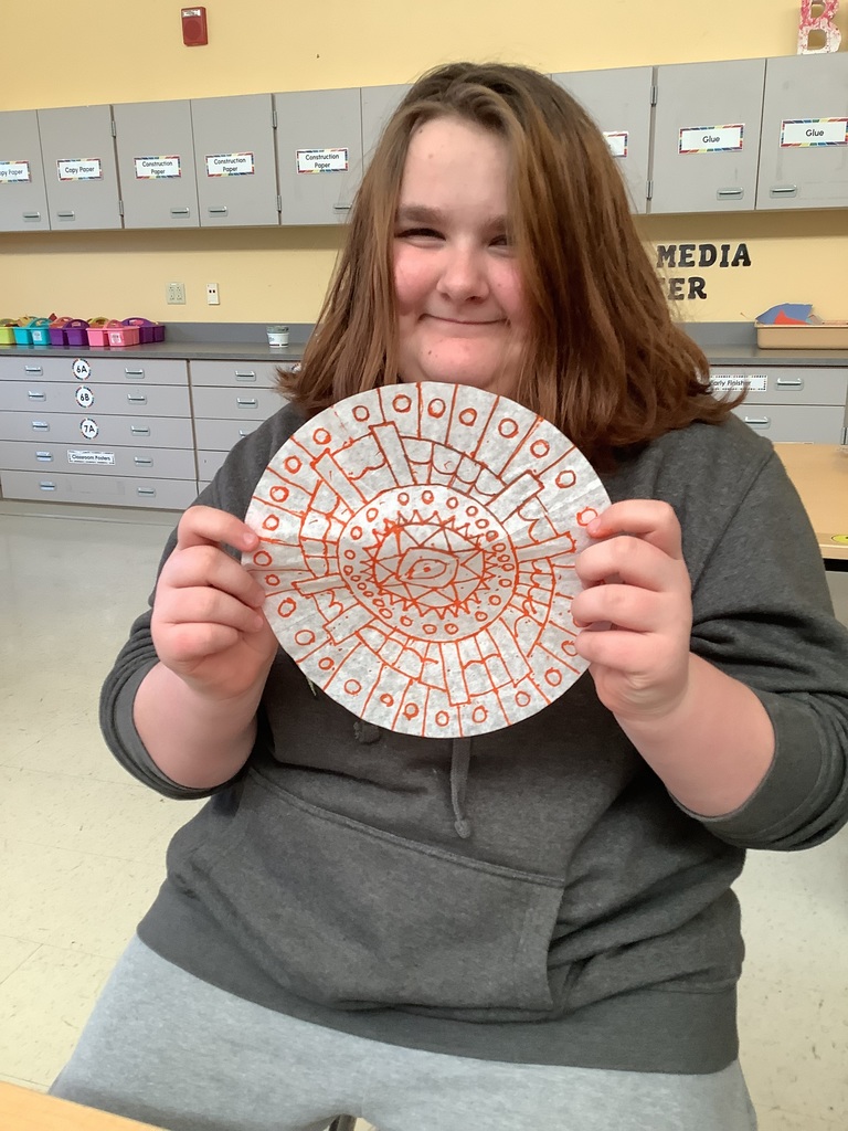 Students learning about art