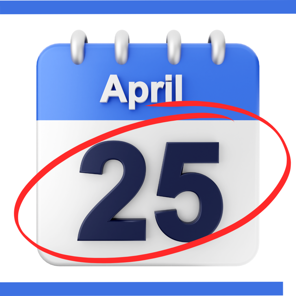Graphic with date April 25