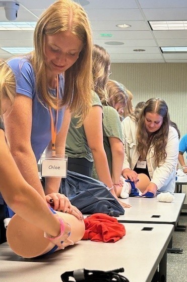 Students participating in training course