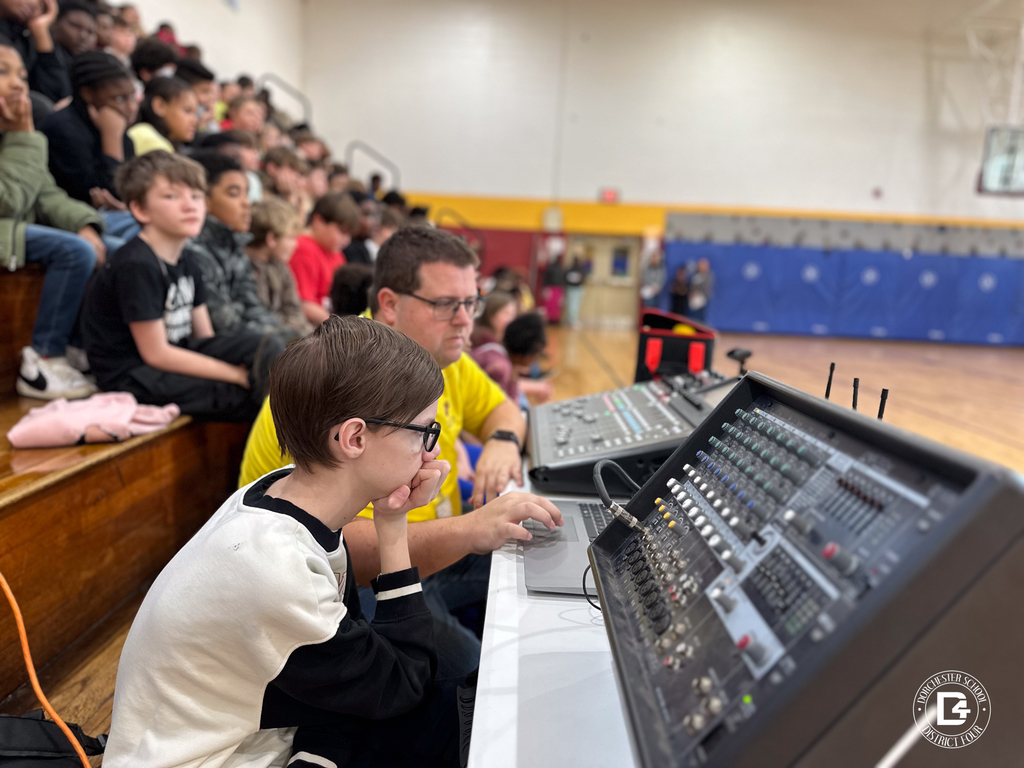 Luca and Mr. Phillps at the sound board