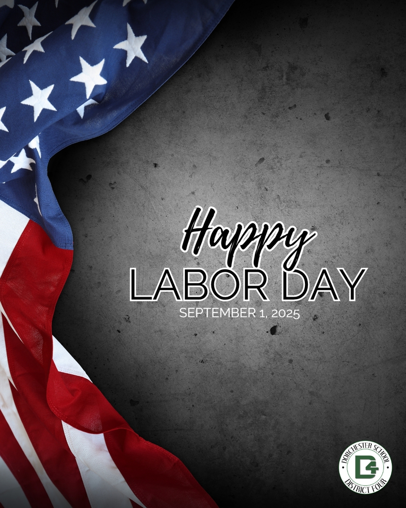 American Flag, Gray Background "Happy Labor Day September 1, 2025