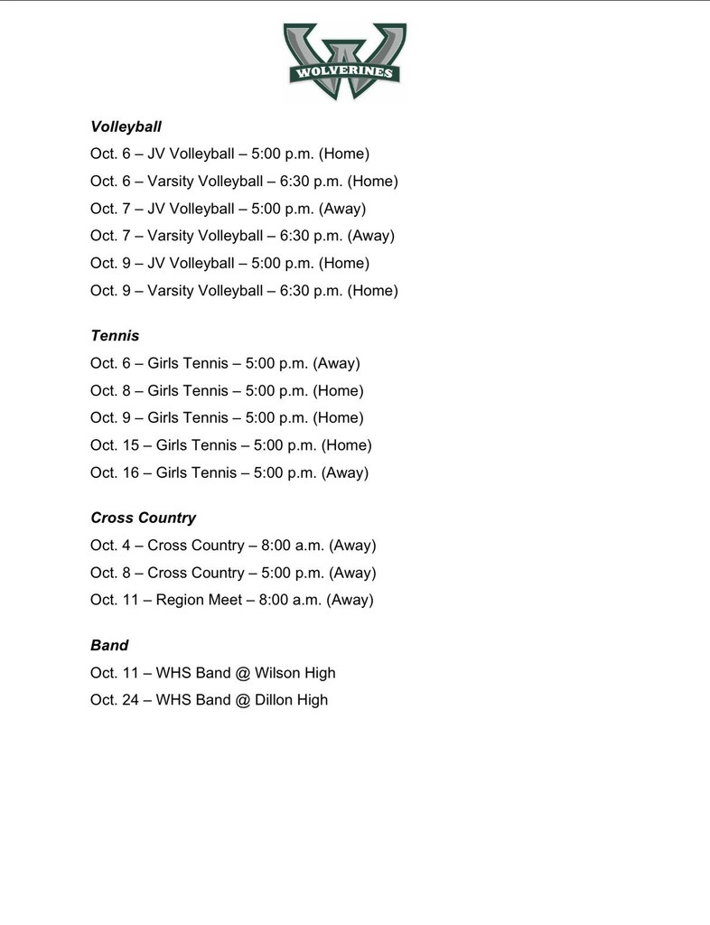 October events