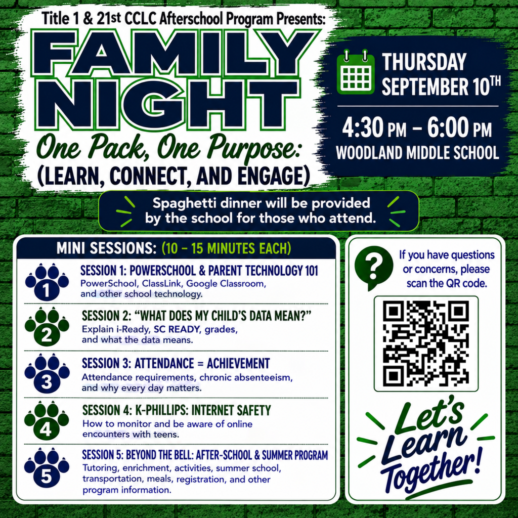 Family Night September 10th 4:30-6:00PM