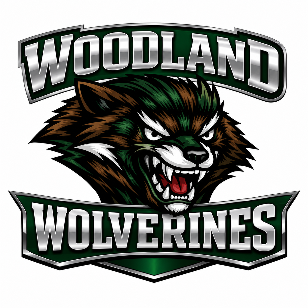 The Woodland Wolverines logo is shown.