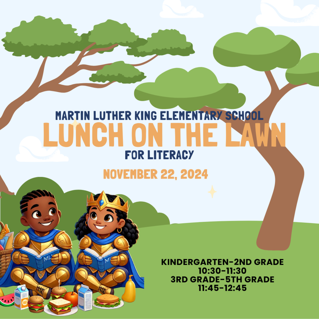 Join us for MLK Elementary's Lunch on the Lawn this Friday, Nov. 20! 🍂 Bring your lawn chairs, blankets, and good vibes. 🌞 If it's chilly, bundle up to stay cozy. Let’s enjoy a relaxing lunch together outdoors. See you there! #OpportunitiesForGreater