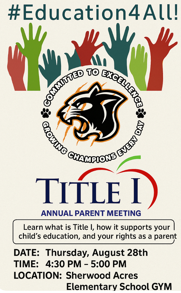 Parents join us to learn about Title 1 and how it supports our Champions