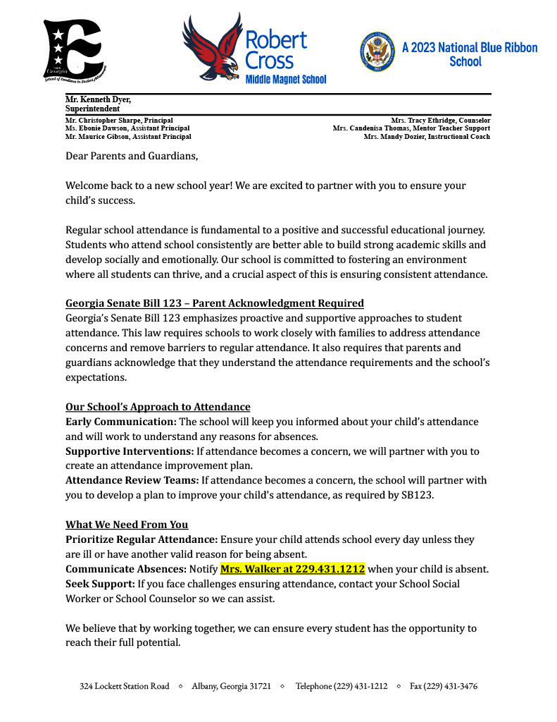 Attendance Letter 1