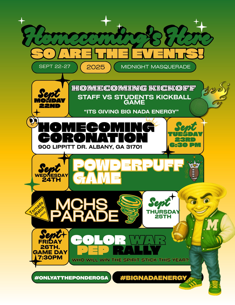 Dear Parents/Guardians, MLK Elementary will join Monroe Comprehensive High School for Homecoming Spirit Week as we support our cluster school and continue working to improve educational outcomes in South Albany. See flyer for details.