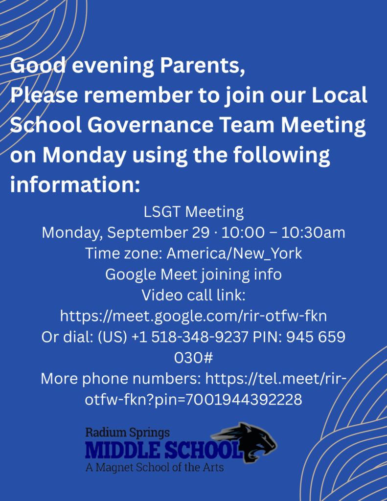 Parents, Please remember to join us on tomorrow.