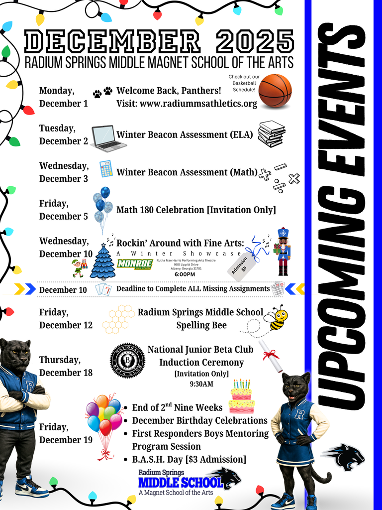 Radium Springs Middle School - December: Upcoming Events