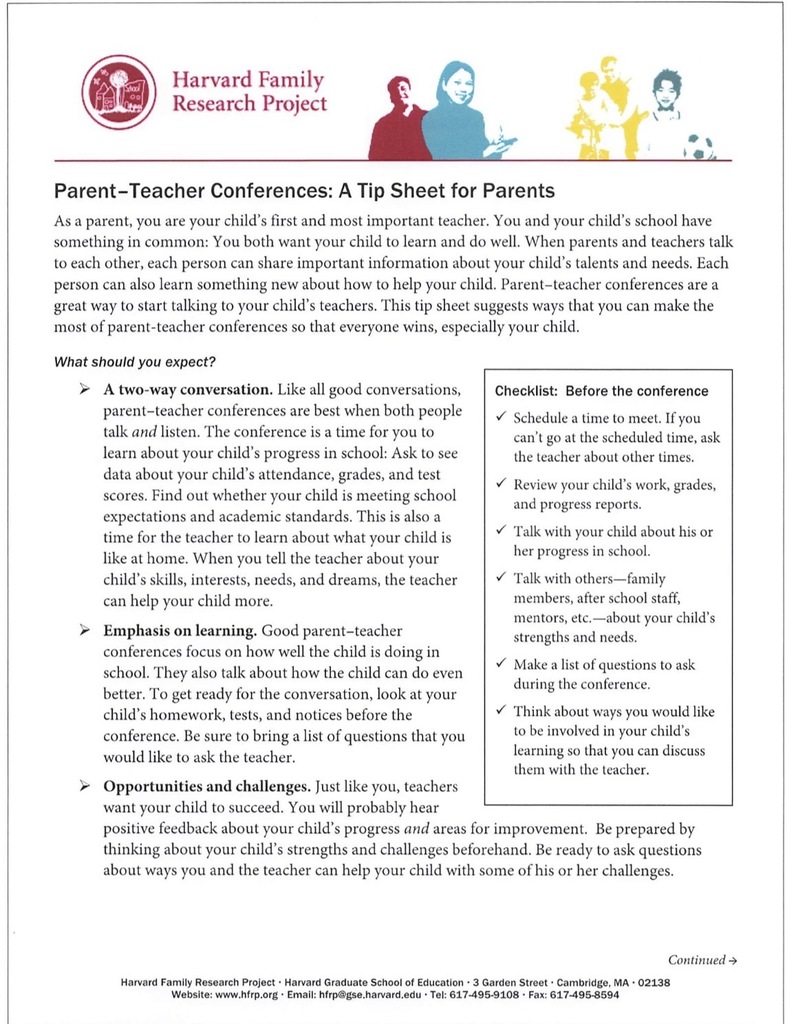 Parent Teacher Conference Tips for Parents