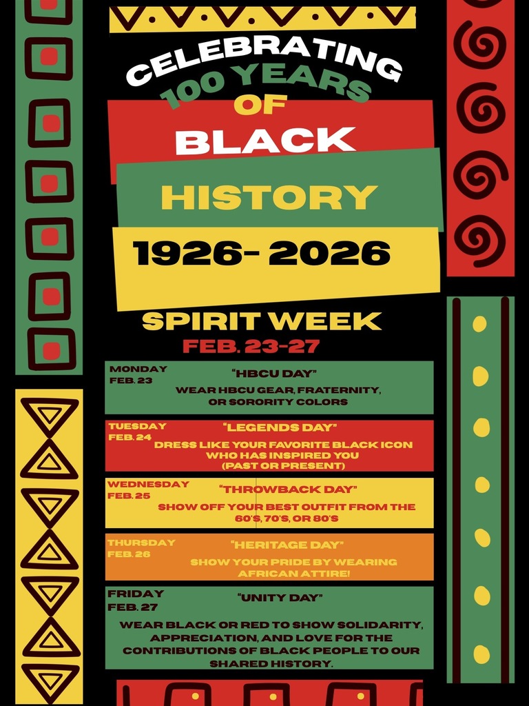 Parents, please review the attached flyer as we close out our celebration of Black History Month and begin our ramp-up toward Georgia Milestones testing this spring. We hope you’re enjoying your winter break! We can’t wait to see everyone bright and early Monday morning!