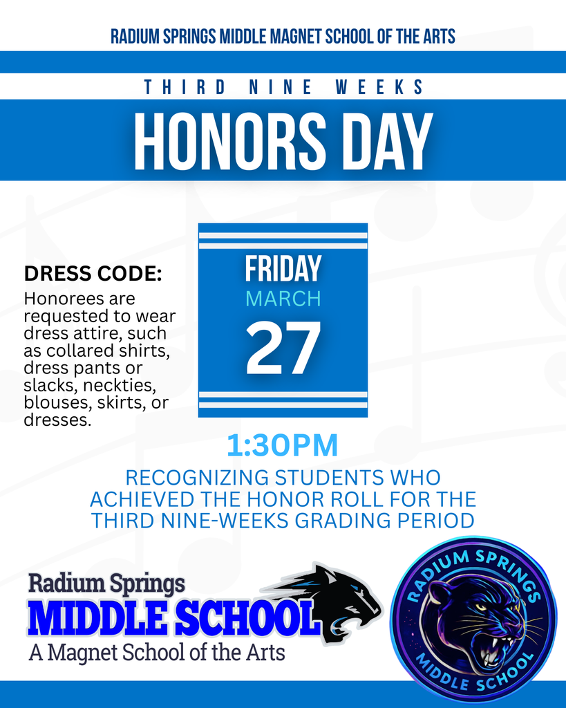 3rd Nine Weeks Honors Day  - THIS FRIDAY