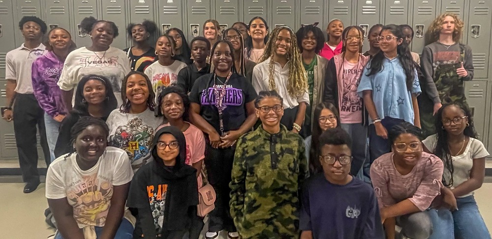 CHHS student Alyssa Blacknall with the Speech and Debate Club at CHMS.