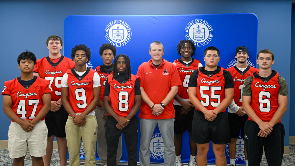 Alexander High football team photo at 2026 Media Day.