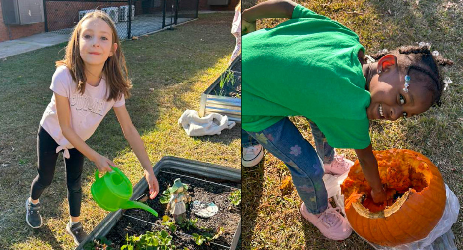 SDES students work in the school garden