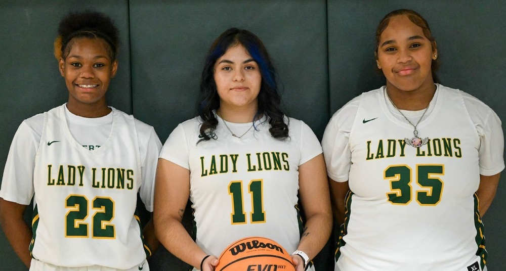 LSHS girls basketball team members Son'Yae Cox, Dayanne Morales and Lee'Onni Tillman
