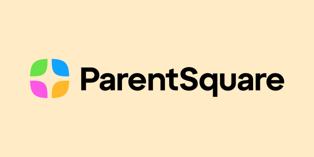 Graphic showing the ParentSquare logo on a tan background.