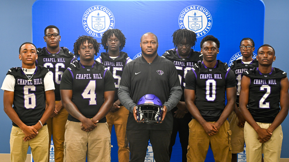 Chapel Hill High football team group shot at 2026 Media Day.