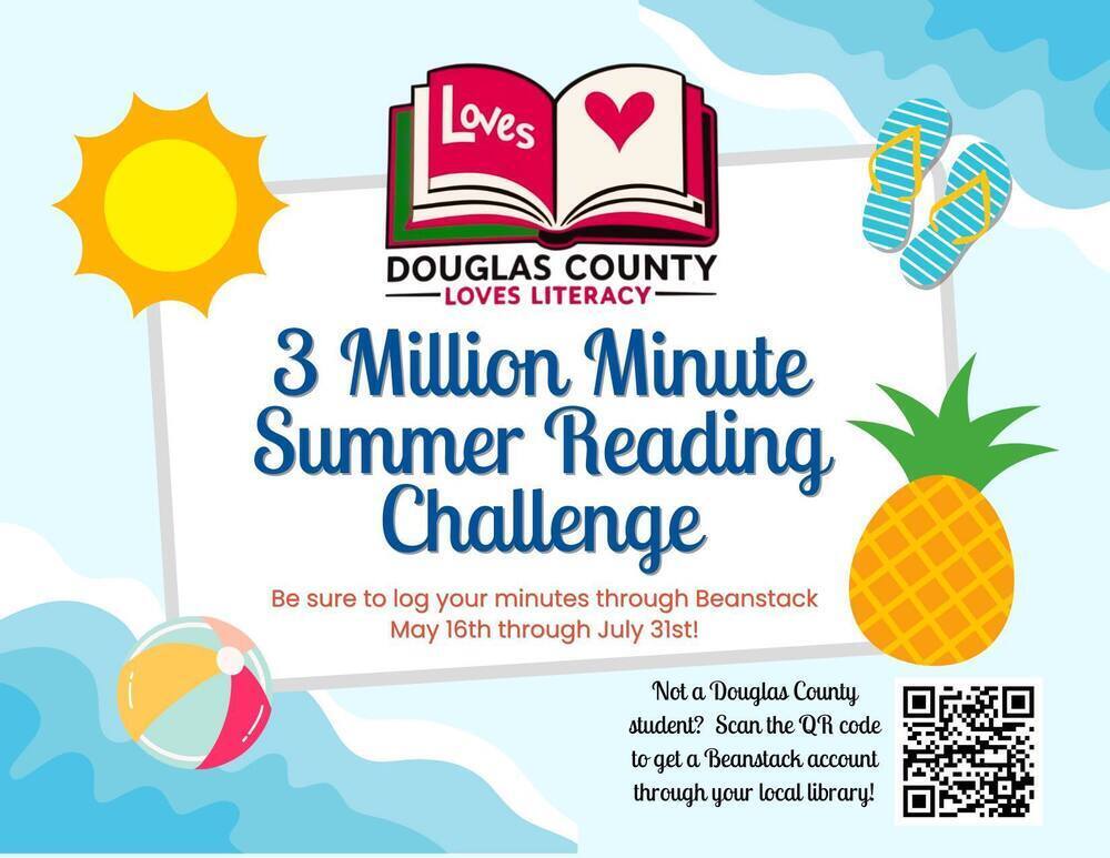 3 Million Minute Summer Reading Challenge - May 16-July 31