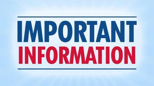 Important Information graphic on blue background.