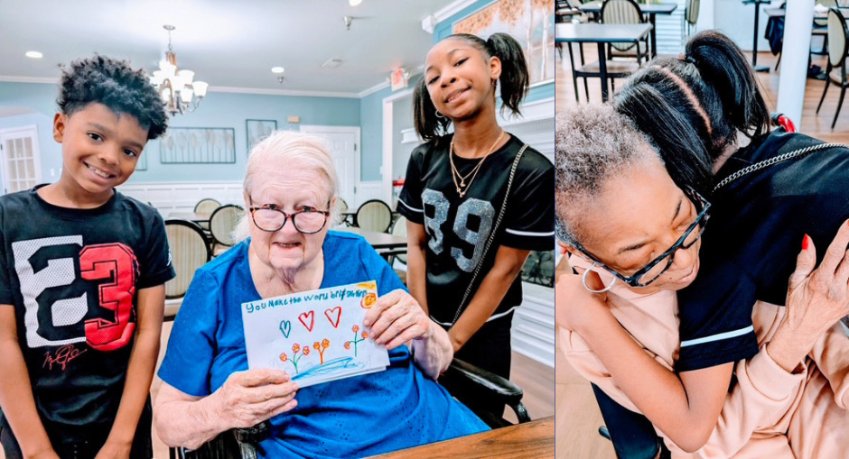 Arbor Station Elementary students interact with residents of The Harbor during a special National Day of Service visit.