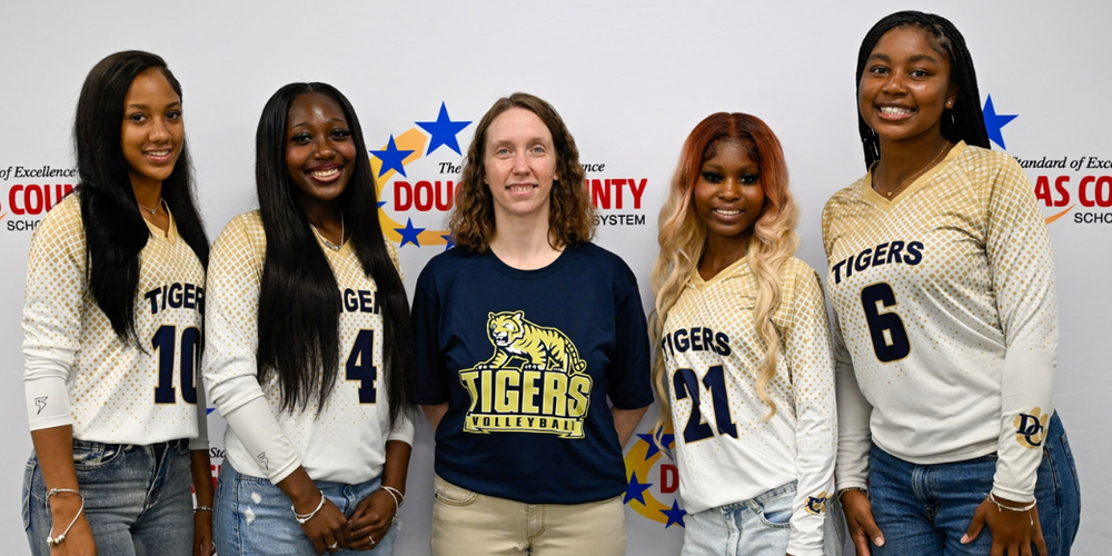 Douglas County High volleyball team photo.