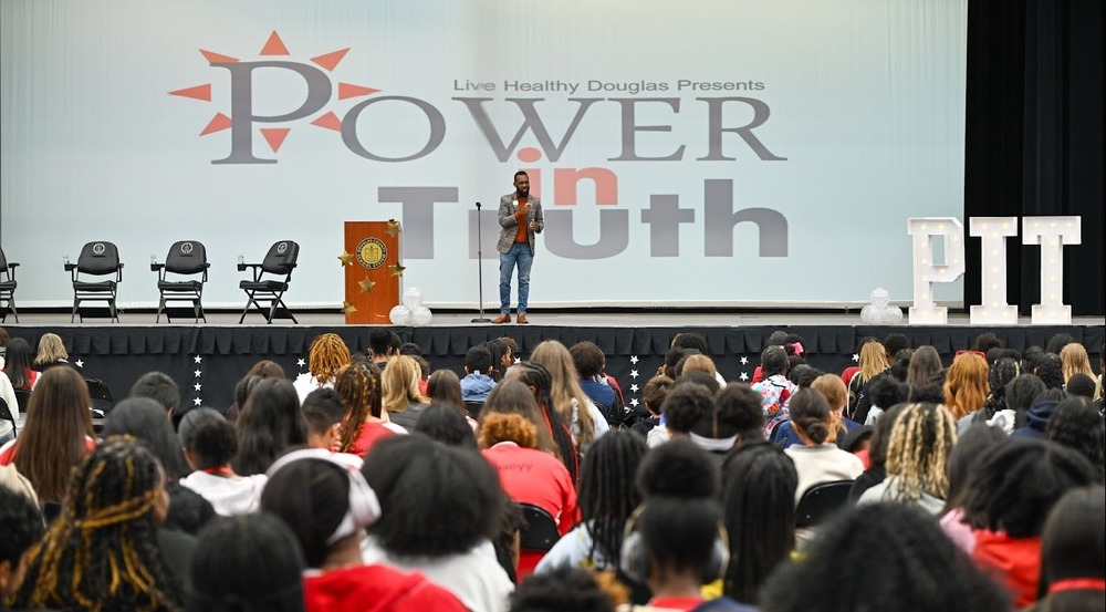 Keynote speaker Chris James speaks at the Power in Truth Conference.