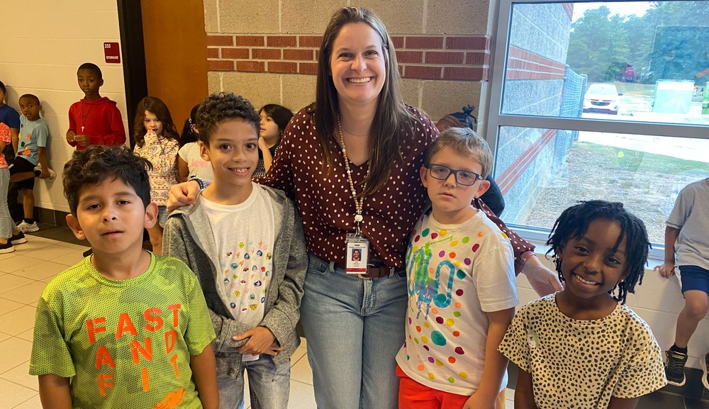 Winston teacher and students during Dot Day.
