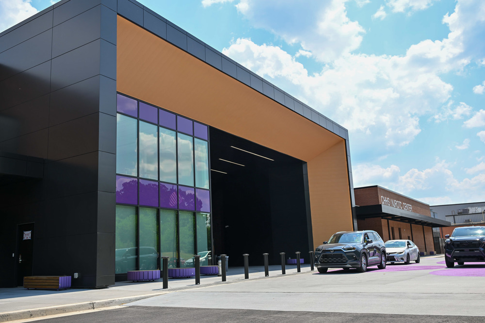 Photo of the exterior of the new academic addition at Chapel Hill High School.