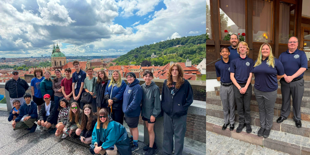 DCHS band student Lily Hindmon is pictured in Europe during the American Music Abroad's Stars and Stripes Tour.