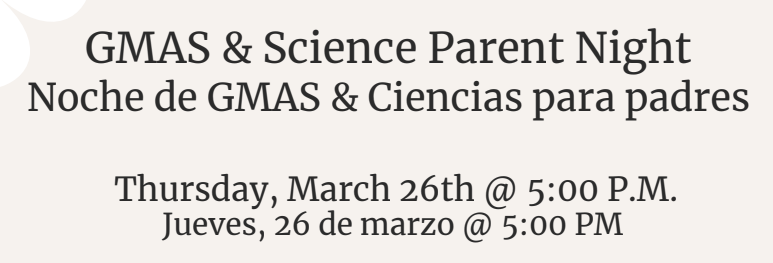 GMAS and Science Parent Night