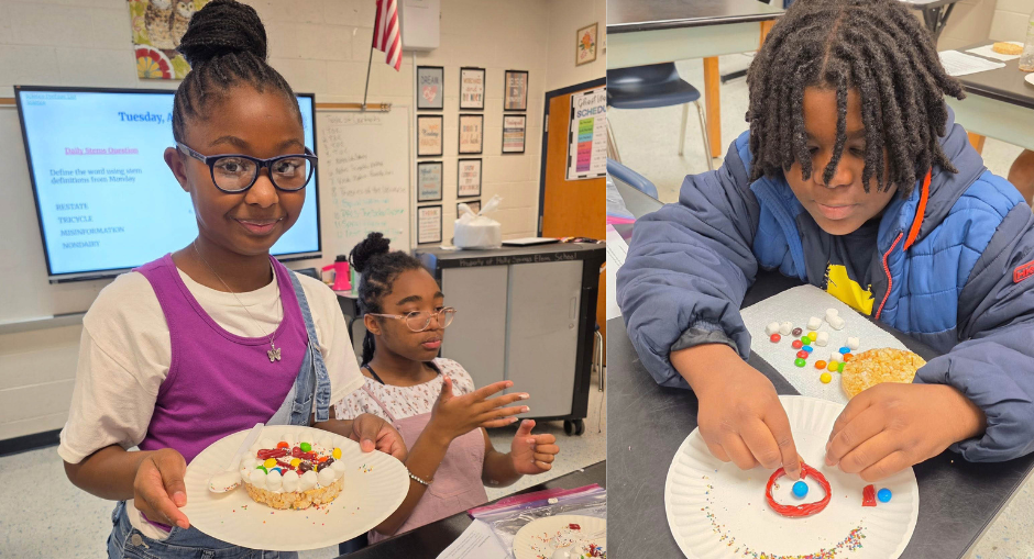 MCMS students with their models