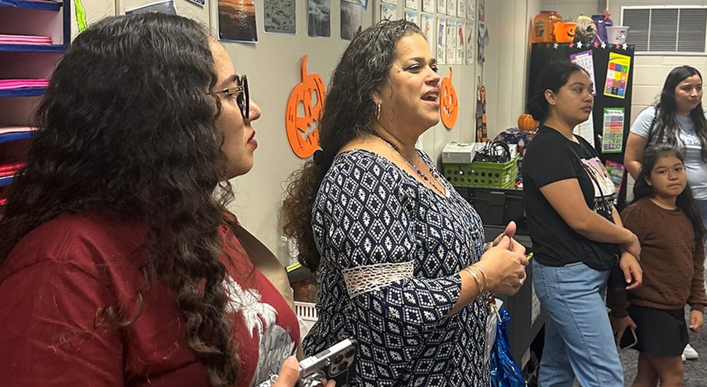 Staff including Dr. Araceli Hurley speak at the Newcomer Center Parent Night.