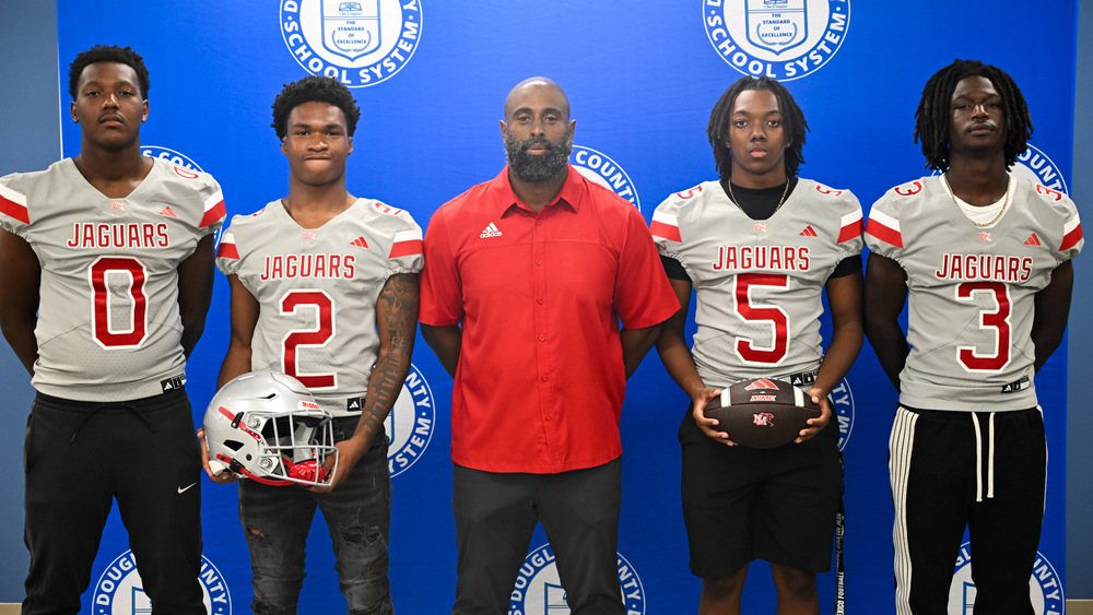 New Manchester High School football team shot at 2026 Media Day.