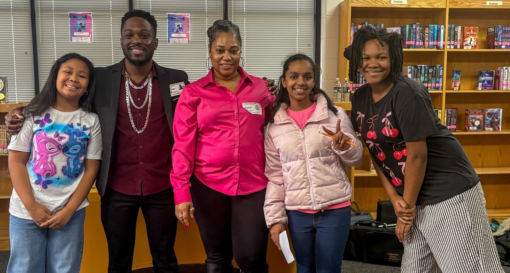 FSMS students pose for a group photo with members of the community who presented during their Career Fair on Jan. 14, 2026.