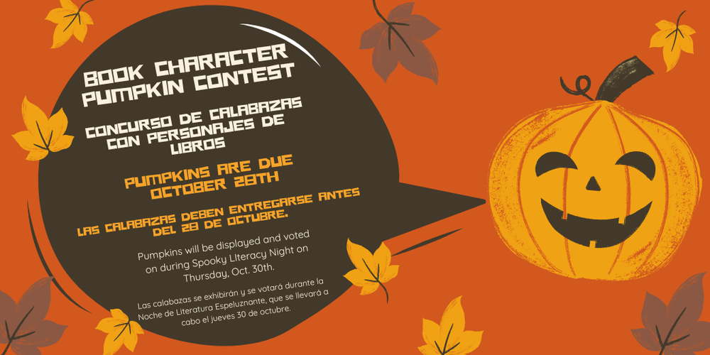 Book Character Pumpkin Contest/Concurso de calabazas con personajes de libros