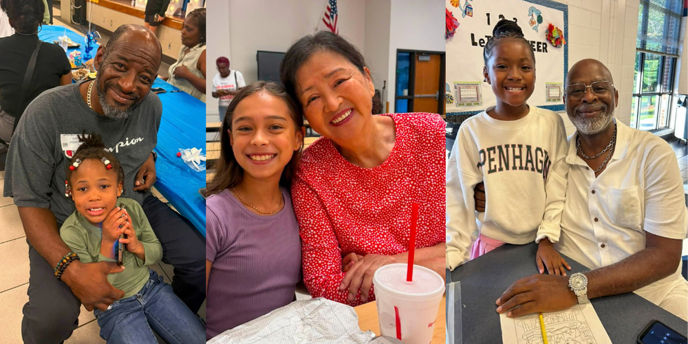 Grandparents smile with their grandchildren during Grandparents Day events across the district.