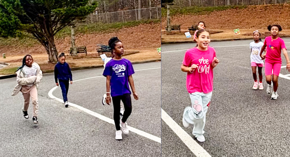 Girls at North Douglas Elementary take part in Girls on the Run.