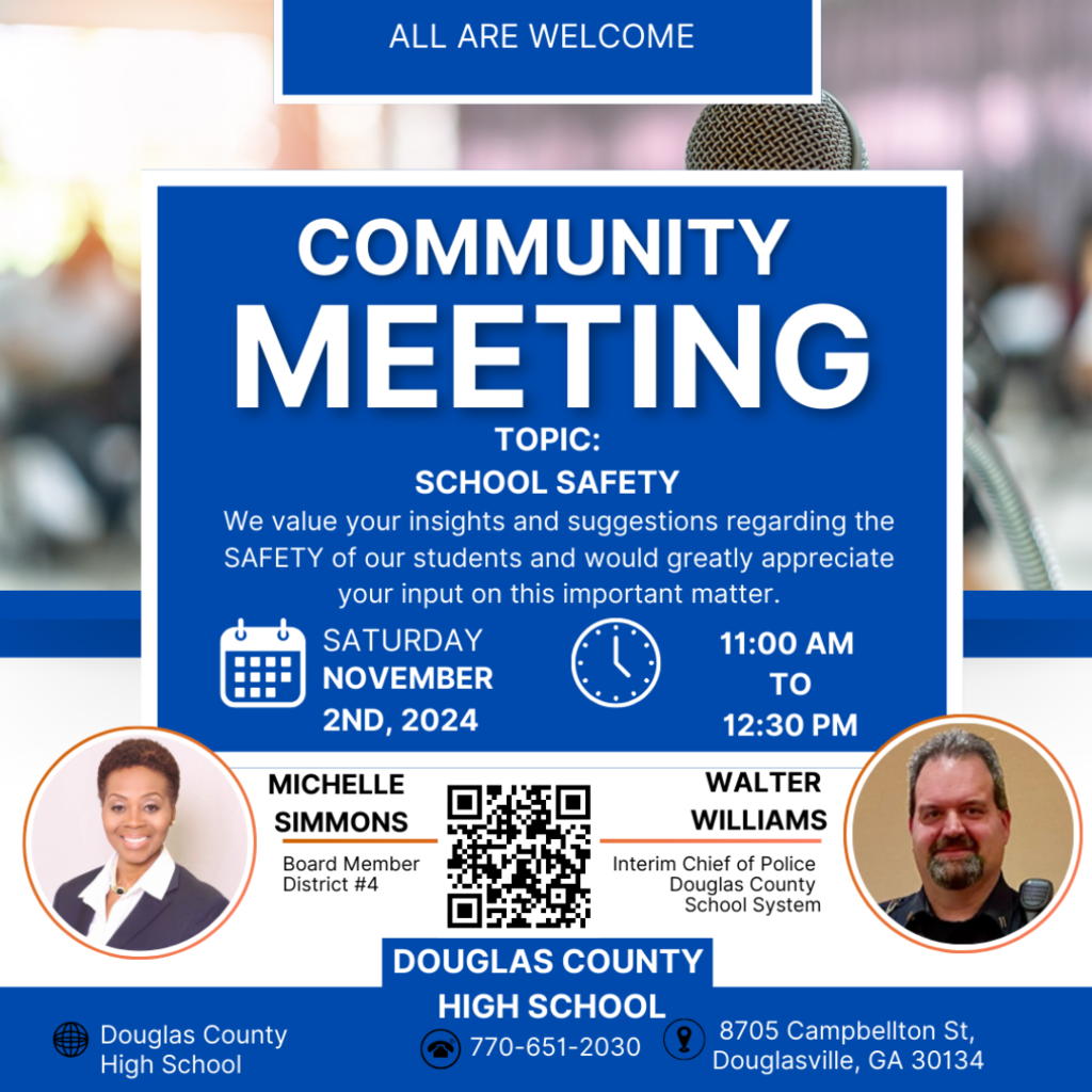 Michelle Simmons Community Meeting Flyer