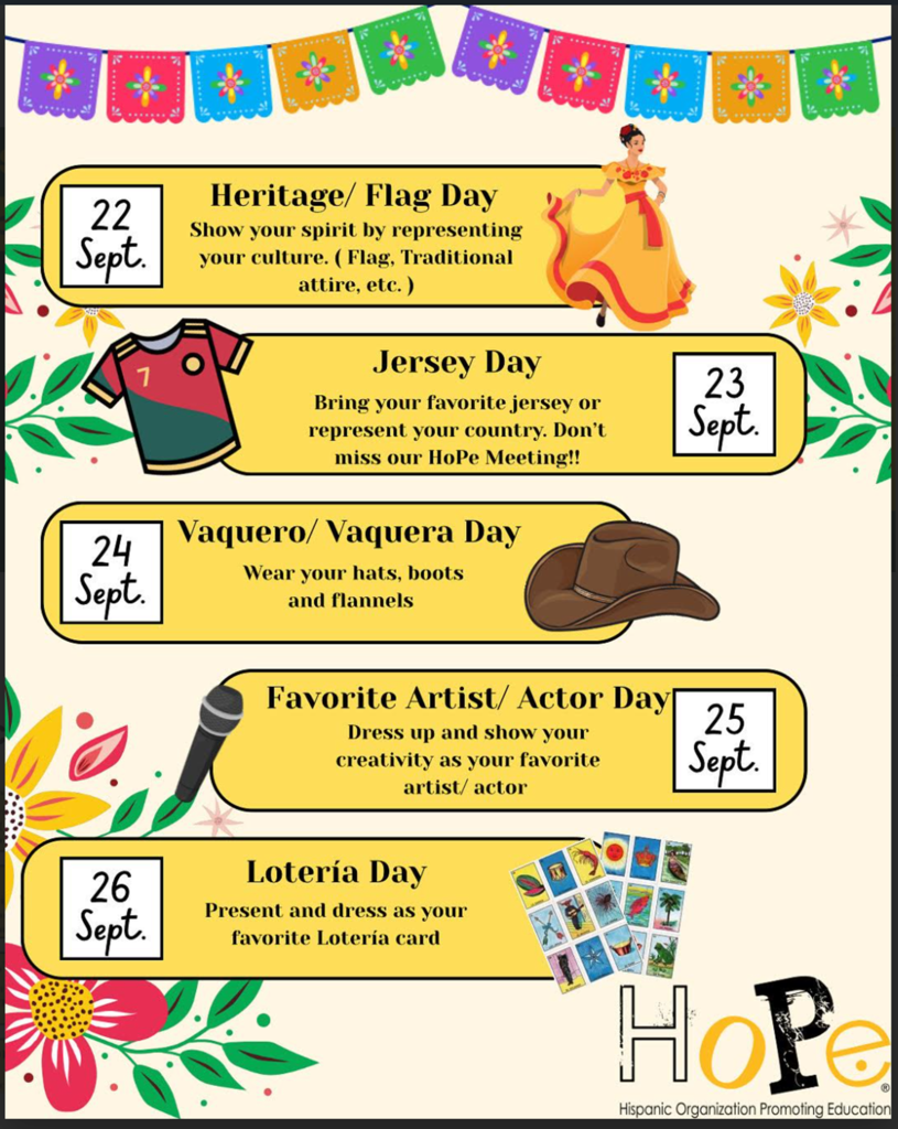 Hispanic Heritage Month Spirit Week 