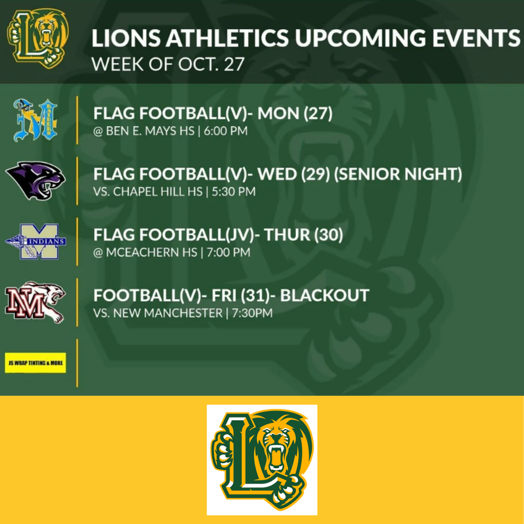 Lions Athletics Upcoming Events