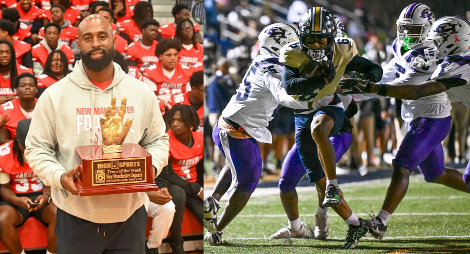 NMHS coach and a DCHS football player.