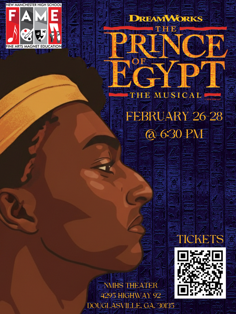 New Manchester High School presents the Prince of Egypt the Musical Flyer