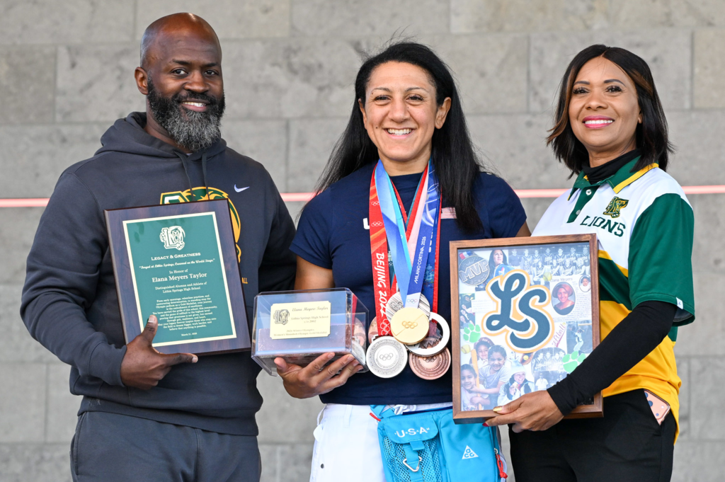 Elena Meyers Taylor Women's Monobob Gold Medalist Celebration