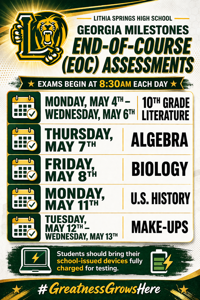 GMAS EOC Schedule 2026