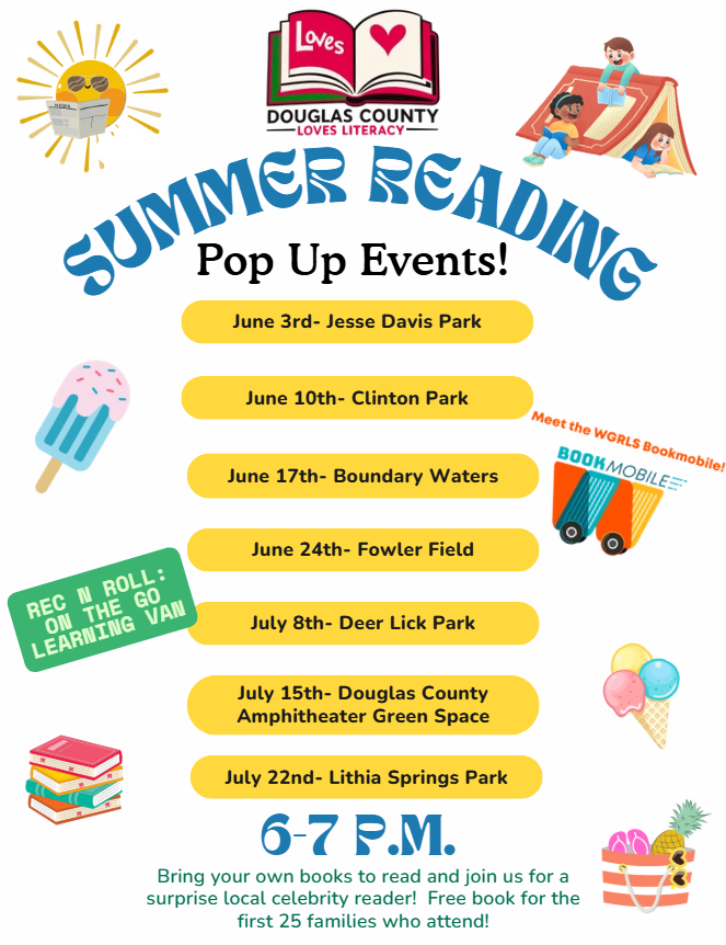 Make sure to check out the Summer Reading Pop Up Events!