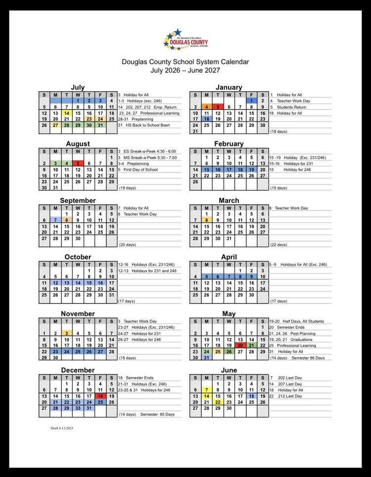 26-27 calendar