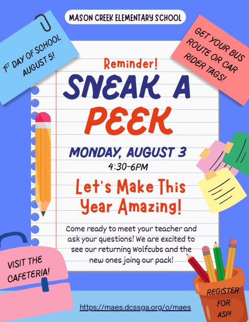 Graphic about sneak a peek on August 3