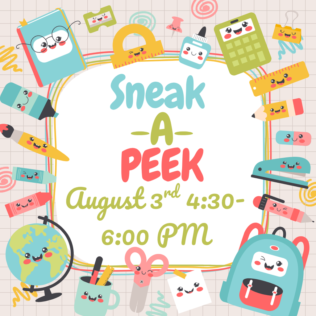 Sneak a Peek August 3 from 4:30-6:00 PM